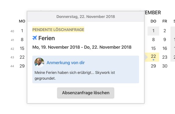 Bestehende Anfragen können auch nach dem Erstellen noch angepasst werden